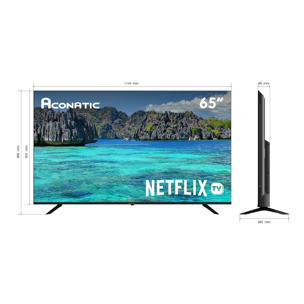 แอลอีดีทีวี 65 นิ้ว Aconatic 4K HDR Netflix 5.3  65US410AN รับประกัน 3ปี